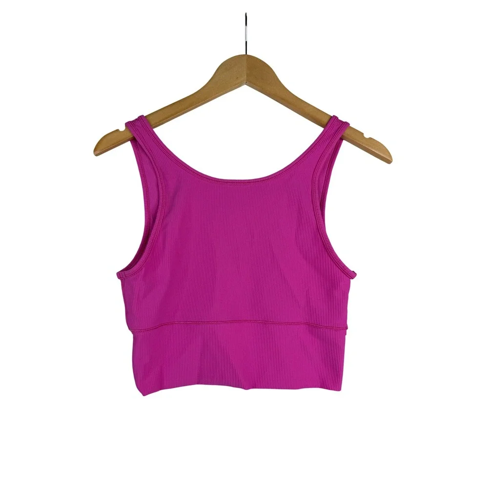 Lululemon Women's Power Pivot Ribbed Tank Top size 0 Magenta Pink